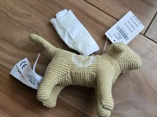 NWT Victorias Secret PINK Micro Mini Dog Keychain Bag Clip Bamboo Corduroy Logo