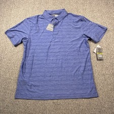 PGA Tour Airflux Polo Shirt Men s Large Blue Golf Performance Stretch NWT