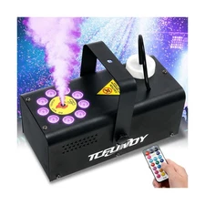 TCFUNDY 500W Fog Machine with 9 LED Lights, Vertical Smoke Machine ... Fast Ship
