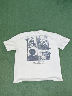 Not Bound Become A New Trend Japanese Design White T Shirt Sz Large