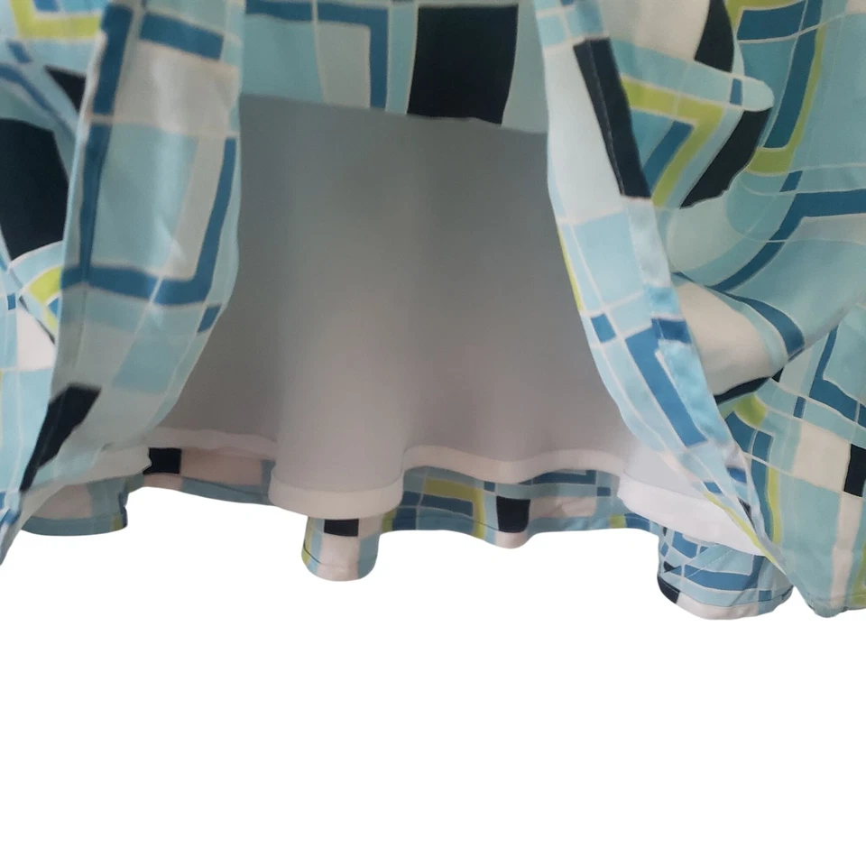 Falda vintage años 90 Valerie Stevens mujer seda línea A talla 16 trabajo geométrico Foto 4 de 4