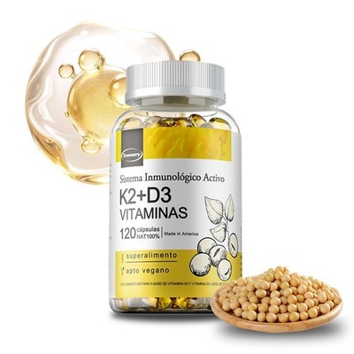 Vitamin D3+K2 120pcs - Joint & Heart Health, Boosts Energy, Strong Bones