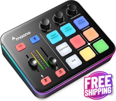 MAONO MaonoCaster G1 NEO Gaming Audio Mixer Interface RGB Bluetooth 48V Phantom
