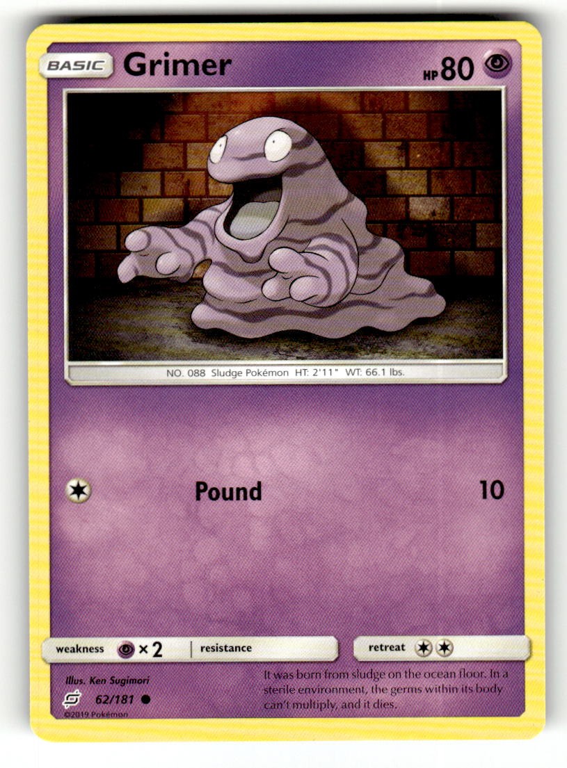 Grimer 62/181 Common Team Up Pokemon Near Mint
