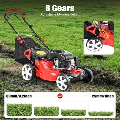 140CC Self Propelled Gas Lawn Mower, 20 Inch 4-Stroke Self Propelled Lawn Mower