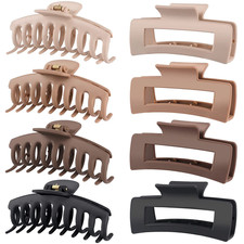 8 Pack Large Hair Claw Clips 4.3 Inch Matte Non Slip Jaw Clips for Thick Hair