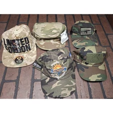 Mens Camo Hat Lot Of 5 Various Brands