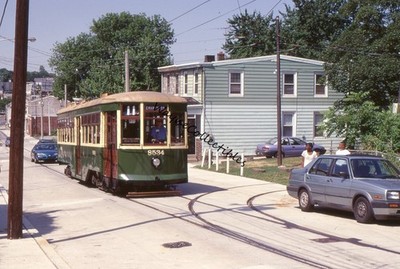 SEPTA PCC 8534 Route 11 Chartered Residential Area 35mm Railroad Slide Philly PA