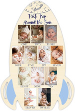 First Trip around the Sun My First Year Photo Board, Baby Milestone Signs for Bo