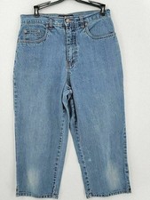 Halston Jeanswear Womens Adult Size 10 Blue Denim Capris Light High Rise