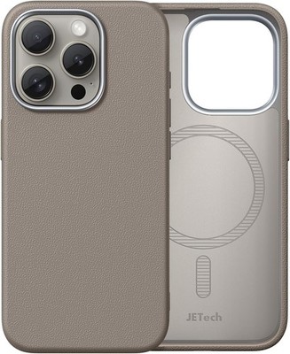 JETech Dünn Hülle für iPhone 15 Pro 6,1 Zoll Kompatibel mit MagSafe, Titan Natur