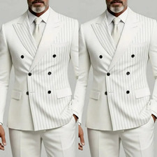 Hosting Men's Suit Business 2Pcs White Designed Peak Lapel Banquet Jacket Blazer