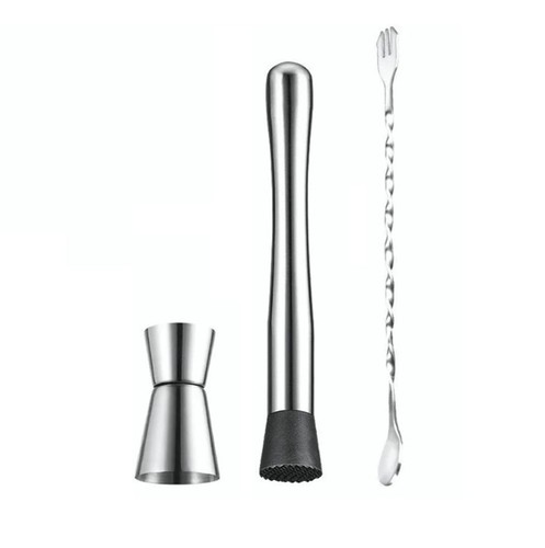 Stainless Steel Red Wine Bartender Stick Ice Crusher Lemon Hammer Popsicle Measu - Picture 4 of 12