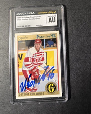 Vladimir Konstantinov signed auto 1991-92 O_Pee-Chee hockey card Red Wings JSA