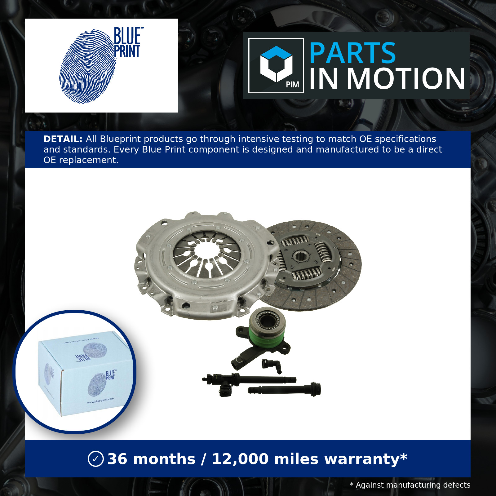 Clutch Kit 3pc (Cover+Plate+CSC) fits OPEL MOVANO FD, JD 1.9D 2001 on 241mm New - Image 5
