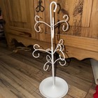 White Metal Necklace Display Jewelry Tree with 18 Hooks Stand Organizer — photo 1