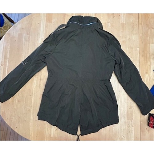 BCBGeneration OLIVE Lightweigth Hooded Windbreaker Jacket Coat Zippers L - Picture 2 of 17