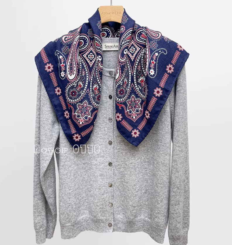 70% cashmere 30% silk double-sided printed square wrap shawl 25 inch new luxury