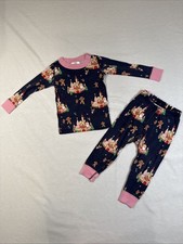 Hanna Andersson Girls Long Sleeve Pajama Set Organic Cotton Size 18-24 M Holiday