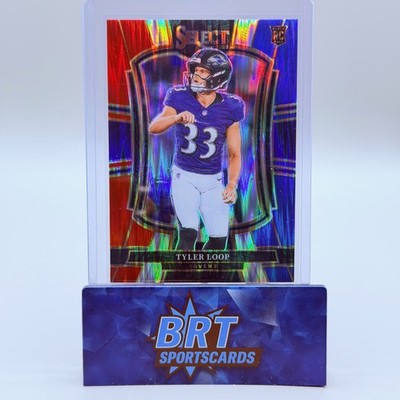2025 Panini Select Tyler Loop Red and Blue Prizm Shock Baltimore Ravens #161