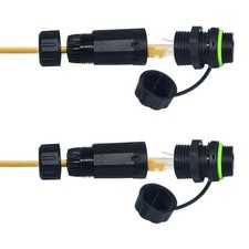 RJ45 Waterproof Connector IP68 Cable Connector, Panel 7.5-14.5mm, Green