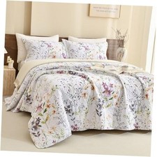 Wild Floral Printed Bed Quilt Set 100 Cotton Yellow Flower King Multicolor