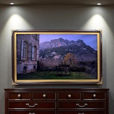 32, 43, 50, 55 inch Ornate frame for Samsung The Frame TV,Dark Walnut with Gold