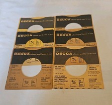 45 RPM 7" RECORD SLEEVES CO. SLEEVE 6 PACK SEE PHOTO Decca Records SLV394