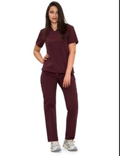 COZYSCRUBS Scrub Sets for Women, V-Neck Scrub Tops and Straight Leg Pants, Stret