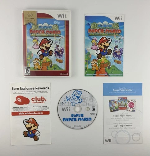 New ListingSuper Paper Mario (Nintendo Selects Wii, 2007) Complete CIB w/ Manual Tested