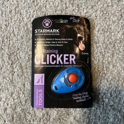 PRO TRAINING DOG CLICKER STARMARK WITH BUTTON PUPPY FREE GUIDE TEACHING TOOL