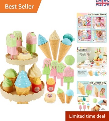 Buntes Kinder Eis Spiel Essen Set - Perfekt für Rollenspiele & Lernen