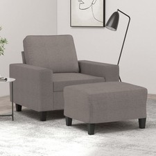 Poltrona con Poggiapiedi Grigio Scuro 60 cm in Tessuto poltrona seduta vidaXL