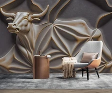 3D Engraved Cattle O1073 Wallpaper Wall Murals Removable Wallpaper Sticker Amy