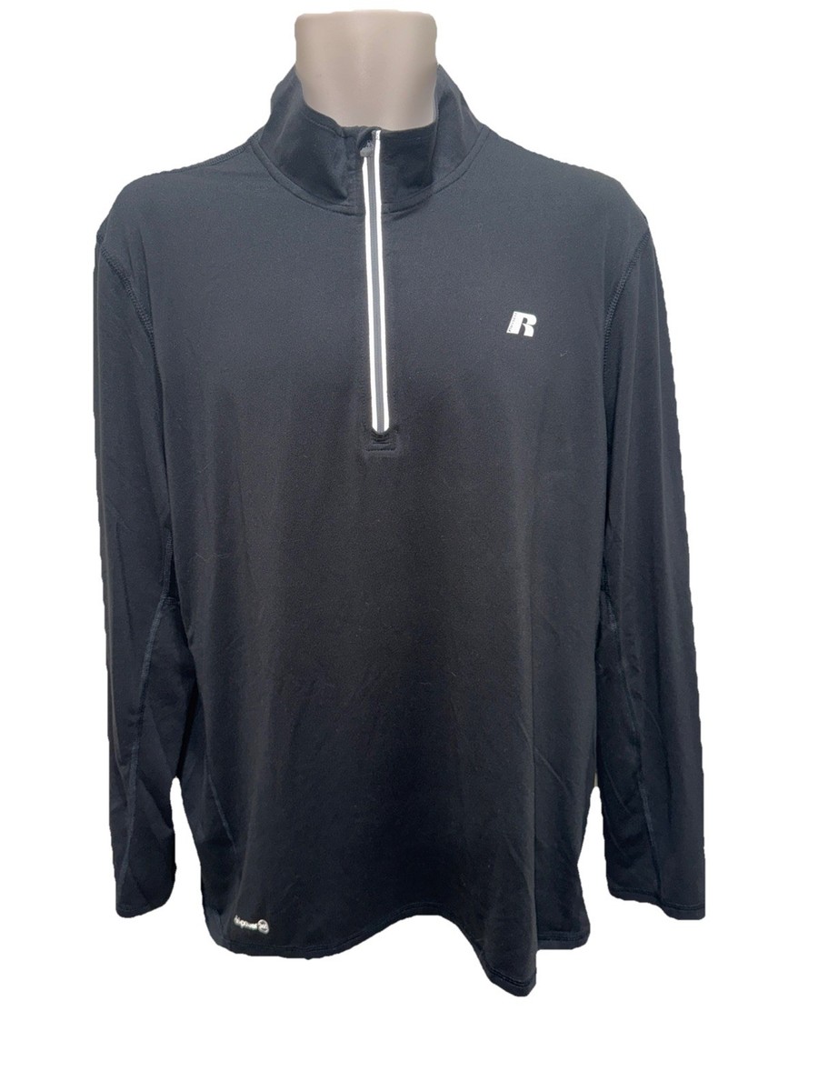Russell Men s (L) Black 1/4 Zip Athletic Jacket Dri-Power 360