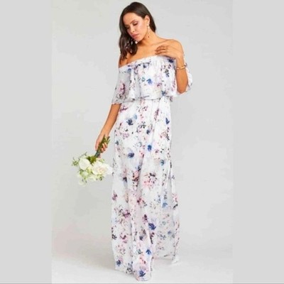 Show Me Your Mumu Hacienda Maxi Dress Bouquet Beauty Off Shoulder Sz L