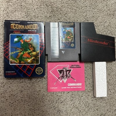 Commando Complete in box CIB nintendo nes game 5 Screw With Manual