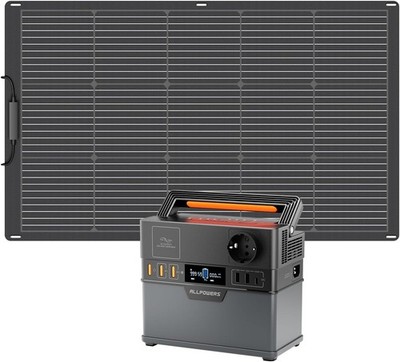 ALLPOWERS Solargenerator 288wh 300W Powerstation mit Solarpanel Flexibles100W