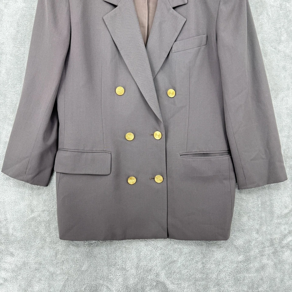 Traje Falda Vintage Saville Mujer 10 Lana Doble Pecho Blazer Carrera Oficina Foto 4 de 4