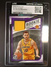 Card 2018-19 Donruss Rookie Jerseys # RJ-SVI Svi Mykhailiuk Los Angeles Lakers