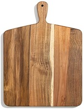 Acacia Wood Cutting Board and Chopping Board with Handle for Meat, Square