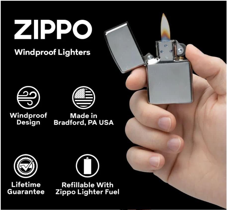 Zippo Lighter -Customized Glow in The-Dark Engraving with Your Photo and Message