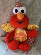 Fisher Price Plush Baby Elmo Antennaes Wings 11 Sesame Workshop w/bead pack