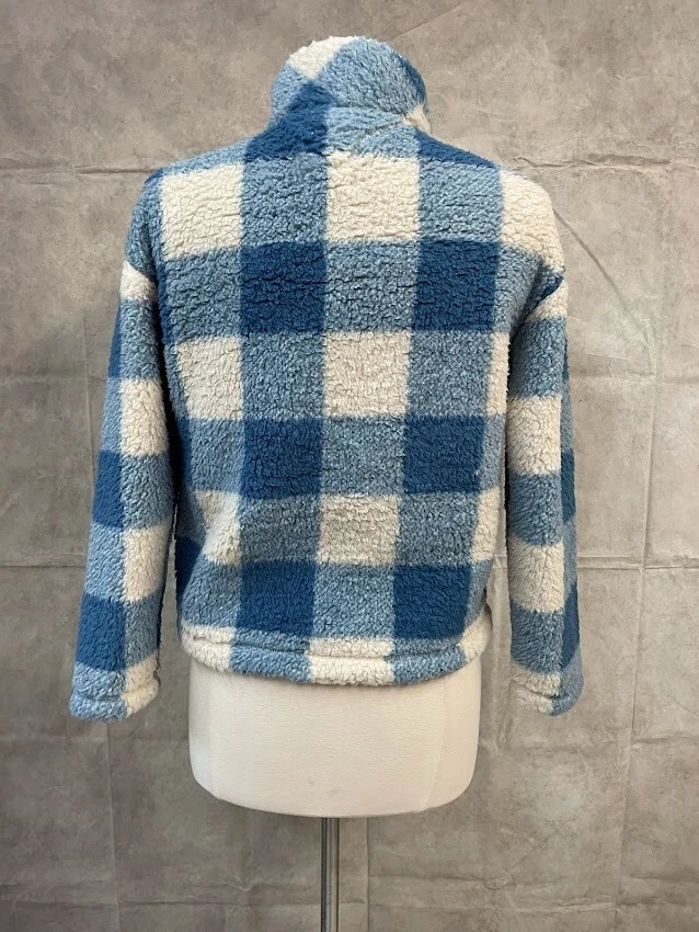 TOMMY JEANS Women's 1/4 Zip Sherpa Check Pullover Size XS - Image 3 of 4