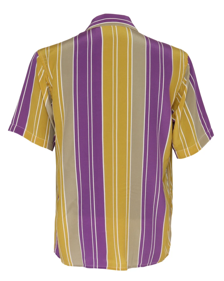 NUEVO CON ETIQUETAS Auténtica CAMISA YVES SAINT LAURENT seda pura amarillo púrpura lujo Italia 41 16 Foto 2 de 4