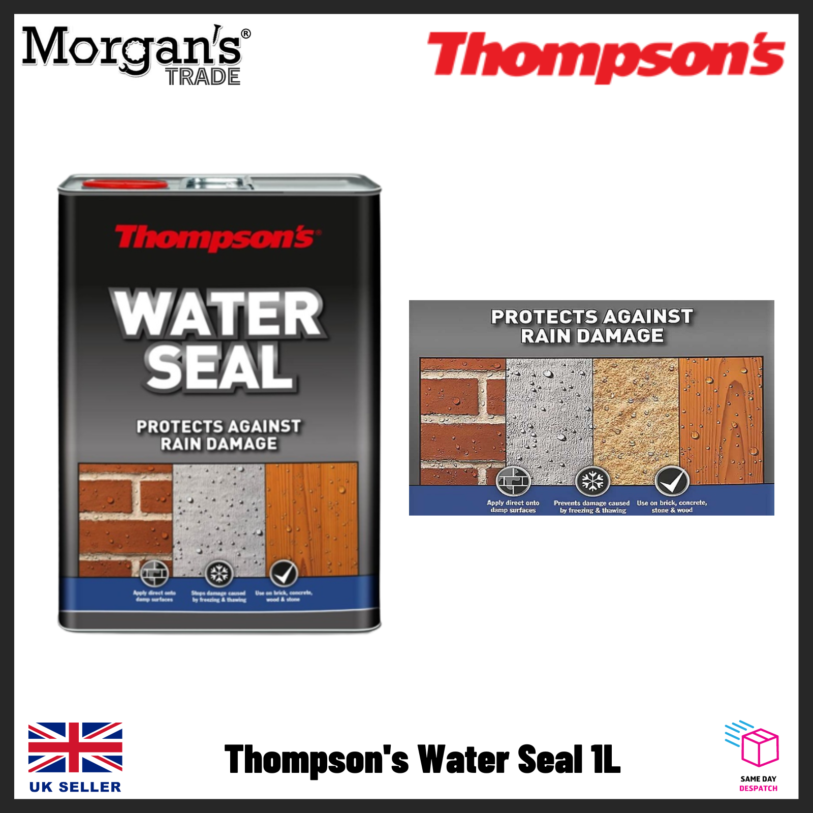 Thompson's Water Seal Waterproof Brick Stone Rain Damage Protection 1L