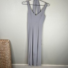 Show Me Your Mumu Jenn Maxi Dress Sz XS Dove Grey Chiffon Sleeveless Bridal Gown