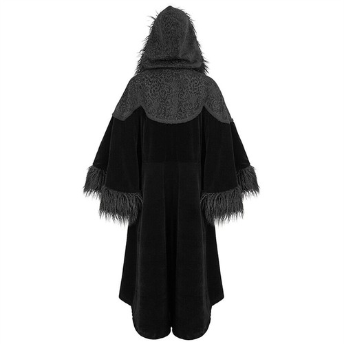 Devil Fashion schwarz Vintage Gothic warm dick locker Kapuze Cape Mantel für Damen - Bild 16 von 19