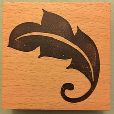 BOLD LEAF Rubber Stamp on Wood Mount - Anita s - Great for Velvet Embossing