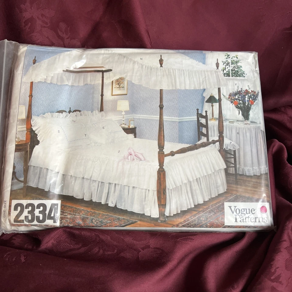 70s Vogue Sewing Pattern 2334 Girls' Bedroom Package: Valance Curtains Bed Cover - Image 2 of 2